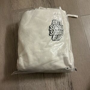 White anti social social club hoodie